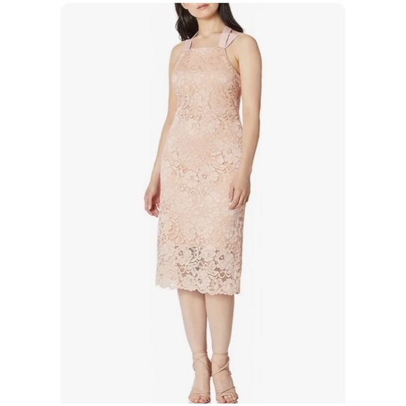 SAM EDELMAN PETAL PINK THICK STRAP LACE DRESS SIZE 10 - Picture 1 of 14